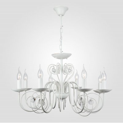 Люстра с хрустальным декором 60018/8 белый с золотом