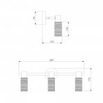 Светильник-спот с поворотными плафонами 20043/3 сатин-никель
