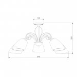 Люстра потолочная с витыми элементами 30107/5 античная бронза
