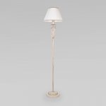 Напольный светильник с хрусталем 10073/1 белый с золотом