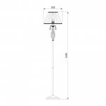 Напольный светильник с хрусталем 10073/1 белый с золотом