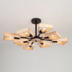 Потолочная люстра лофт с деревянными элементами 70056/8 черный