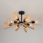Потолочная люстра лофт с деревянными элементами 70056/8 черный