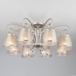 Люстра потолочная с абажурами 60065/8 серебро