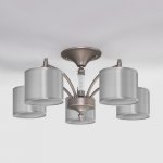 Люстра с атласными абажурами 60080/5 сатин-никель