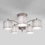 Люстра с атласными абажурами 60080/5 сатин-никель