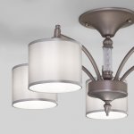 Люстра с атласными абажурами 60080/5 сатин-никель