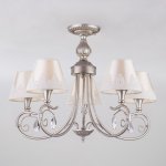 Люстра в классическом стиле с абажурами 60069/5 серебро