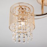 Потолочный светильник с металлическими плафонами и хрусталем 30137/3 золото