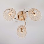 Потолочный светильник с металлическими плафонами и хрусталем 30137/3 золото