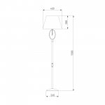 Торшер с белым абажуром 01056/1 хром/прозрачный хрусталь Strotskis