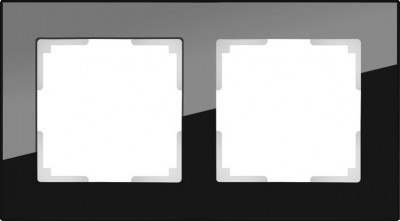 

Рамка на 2 поста (черный) WL01-Frame-02 Werkel, WL01-Frame-02 черный, стекло