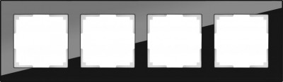

Рамка на 4 поста (черный) WL01-Frame-04 Werkel, WL01-Frame-04 черный, стекло