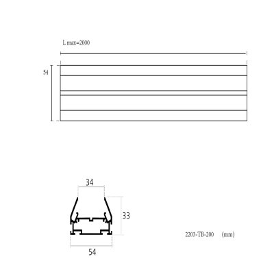 Шинопровод под натяжной потолок Practica Favourite 2203-TB-200 Practica