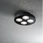 Потолочный светильник Ideal lux GARAGE PL4 ROUND NERO (205816)