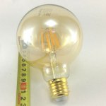 Ретро лампа диодная Gauss LED Filament G95 E27 6W Golden 550lm 2400K (105802006)