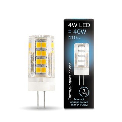 

Лампа Gauss LED G4 AC185-265V 4W 410lm 4100K керамика (107307204), 107307204