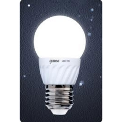 Лампа светодиодная Gauss Led P45 Ceramic Globe 3W E27 4100K (= 30W обычной) Лампа светодиодная Gauss Led P45 Ceramic Globe 3W E27 4100K (= 30W обычной)