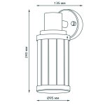 Светильник садово-парковый Gauss Vega на стену вниз 10.5*24*14.2cm, 170-240V / 50Hz, 1xE27, Max.60W, IP: 54, (GD022)