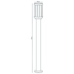 Светильник садово-парковый Gauss Vega столб 10.5*80cm, 170-240V / 50Hz, 1xE27, Max.60W, IP: 54, (GD024)