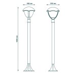Светильник садово-парковый Gauss Aura столб 200*200*1000mm, 170-240V / 50Hz, 1xE27, Max.60W, IP: 54, (GD030)