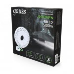 Фонарь кемпинговый Gauss модель GFL004 48LED 500lm 3xAA белый магнит и карабин LED (GF004)