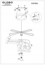 Светильник вертолет Globo 15722 Kita