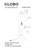 Настольная лампа сенсорная Globo 24908 Antique I