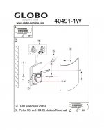 Светильник накладной Globo 40491-1W