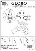 Светильник Globo 56185-3D Tieka