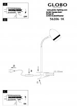 Настольная лампа на прищепке Globo 56206-1K Manjola