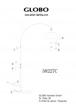 Торшер изогнутый Globo 58227C Newcastle