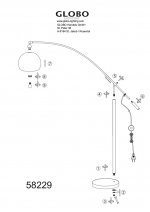Торшер изогнутый Globo 58229 Newcastle