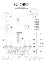 Люстра Globo 63116-6 Cuimbra I