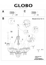 Люстра цветная хрустальная Globo 63218-5