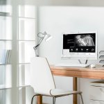 Светильник настольный Gauss модель GTL002 60W 220-240V E27 белый струбцина и основание