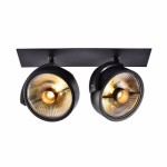 SLV 113360 KALU Einbauleuchte, 2 Spots, mattschwarz, 2xES111, max. 2x75W