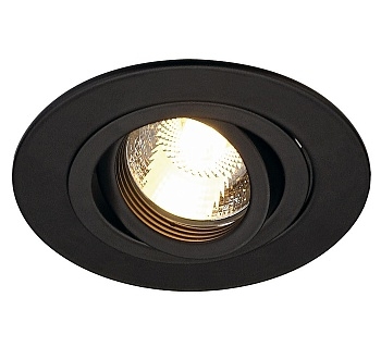 SLV 113440 NEW TRIA XL ROUND GU10 Downlight, mattschwarz, max. 50W, inkl. Clipfedern