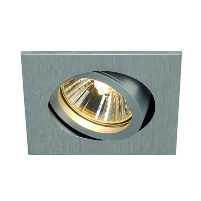SLV 113476 NEW TRIA 68 GU10 SQUARE, Downlight, alu geb?rstet, max. 50W, inkl. Clipfedern