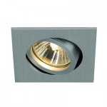 SLV 113476 NEW TRIA 68 GU10 SQUARE, Downlight, alu geb?rstet, max. 50W, inkl. Clipfedern