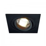 SLV 113491 NEW TRIA I GU10 Downlight, eckig, mattschwarz, max. 50W, inkl. Clipfedern