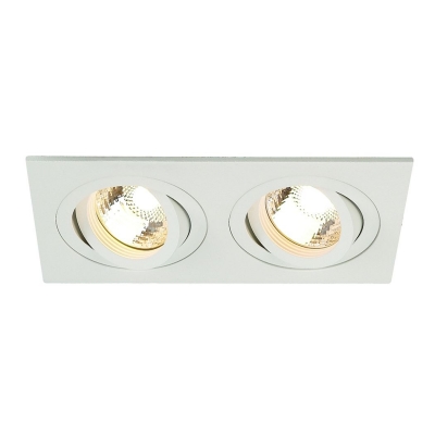SLV 113512 NEW TRIA II GU10 Downlight, rechteckig, mattweiss, max. 2x50W, inkl. Clipfedern
