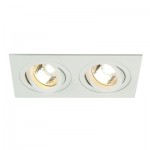 SLV 113512 NEW TRIA II GU10 Downlight, rechteckig, mattweiss, max. 2x50W, inkl. Clipfedern