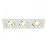 SLV 113513 NEW TRIA III GU10 Downlight, rechteckig, mattweiss, max. 3x50W, inkl. Clipfedern