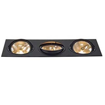 SLV 113820 NEW TRIA QRB111 SQUARE Einbau- leuchte, schwarz, max. 3x75W, inkl. Clipfedern
