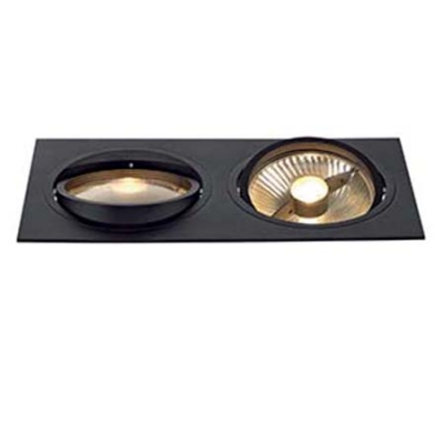 SLV 113840 NEW TRIA ES111 SQUARE Einbau- leuchte, schwarz, GU10, max. 2x75W, inkl. Clipfedern