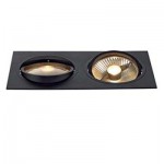 SLV 113840 NEW TRIA ES111 SQUARE Einbau- leuchte, schwarz, GU10, max. 2x75W, inkl. Clipfedern