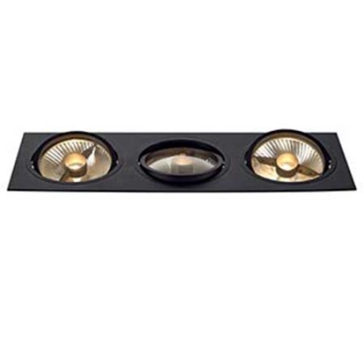 SLV 113850 NEW TRIA ES111 SQUARE Einbau- leuchte, schwarz, GU10, max. 3x75W, inkl. Clipfedern
