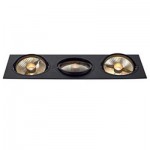 SLV 113850 NEW TRIA ES111 SQUARE Einbau- leuchte, schwarz, GU10, max. 3x75W, inkl. Clipfedern