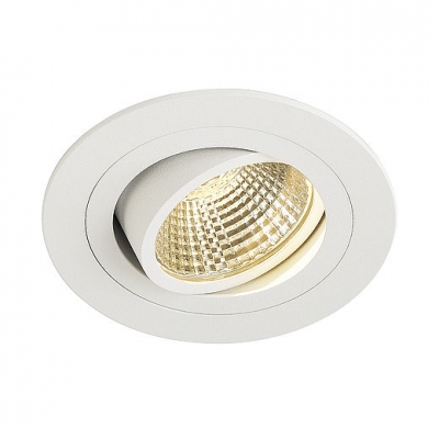 SLV 113871 NEW TRIA LED DL ROUND Set, Downlight, mattweiss, 6W, 38°, 2700K, inkl. Treiber, Clipfed.